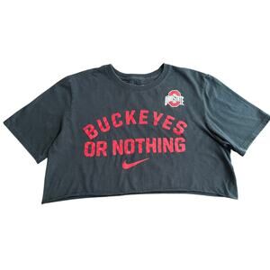 Nike Ohio State Buckeyes Cropped Tee "Buckeyes or Nothing" Black Size M